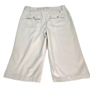 Tommy Hilfiger Womens Capri Pants Size 12 Beige Cotton Flat Front Mid‎ Rise